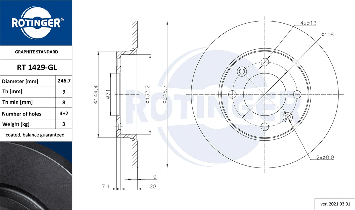 Brake Disc (RT 1429-GL)