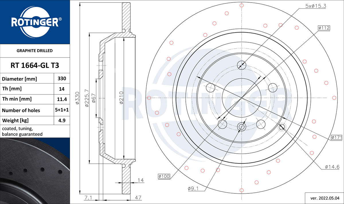 Brake Disc (RT 1664-GL T3)