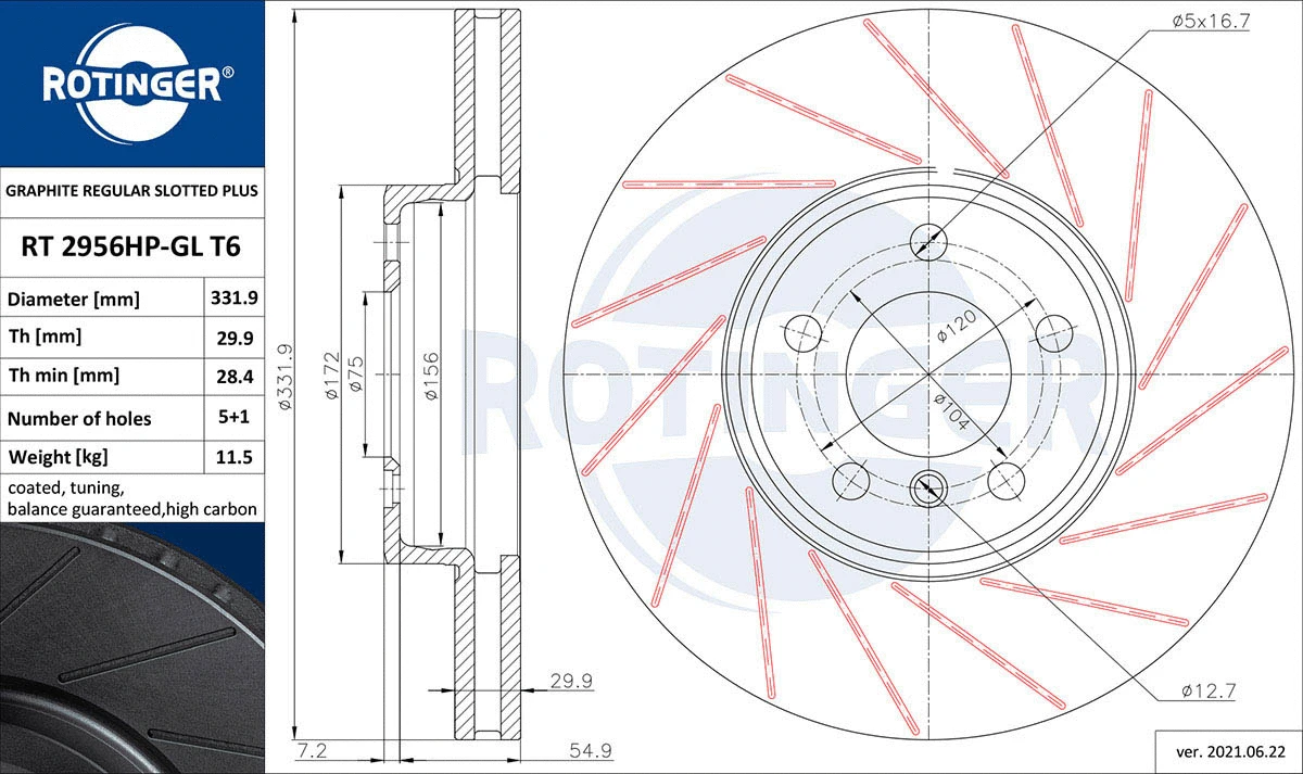 Brake Disc (RT 2956HP-GL T6)