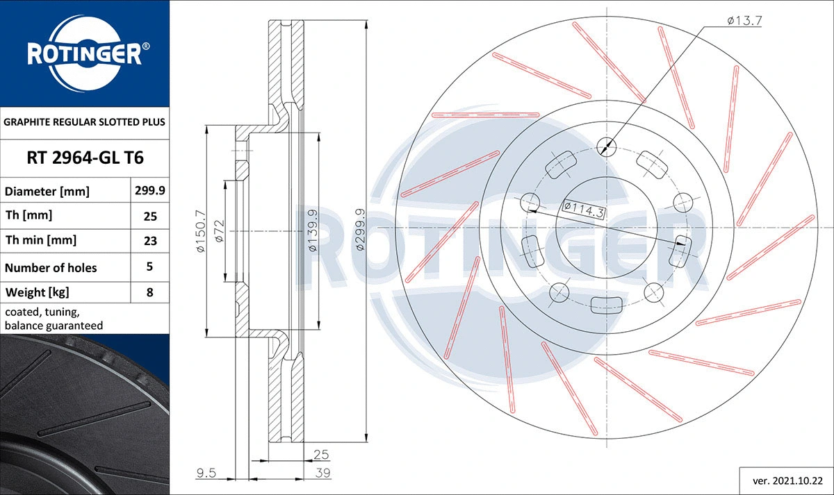 Brake Disc (RT 2964-GL T6)