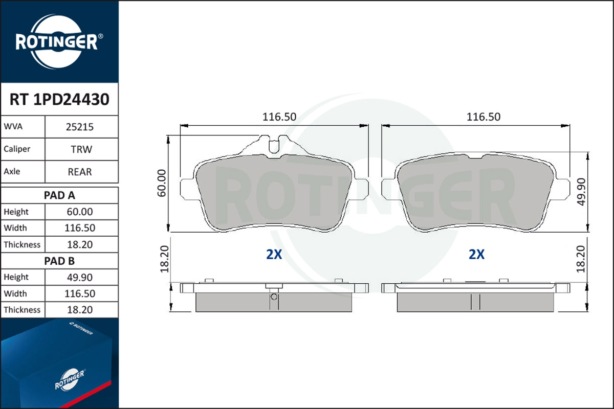 Brake Pad Set, disc brake (RT 1PD24430)