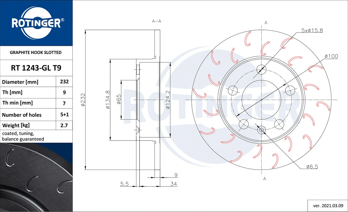 Brake Disc (RT 1243-GL T9)