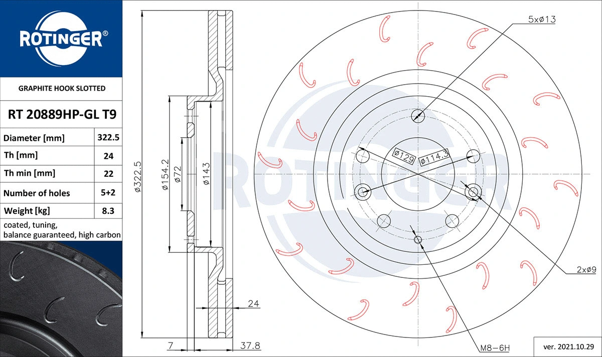 Brake Disc (RT 20889HP-GL T9)