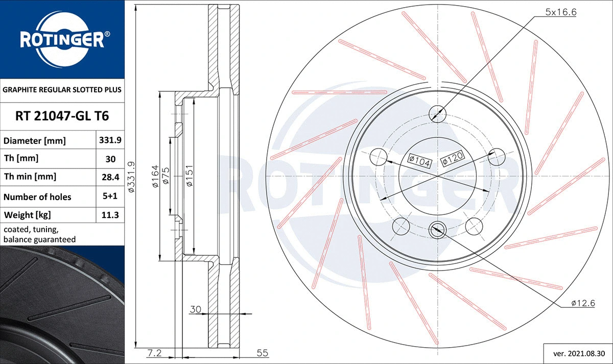 Brake Disc (RT 21047-GL T6)