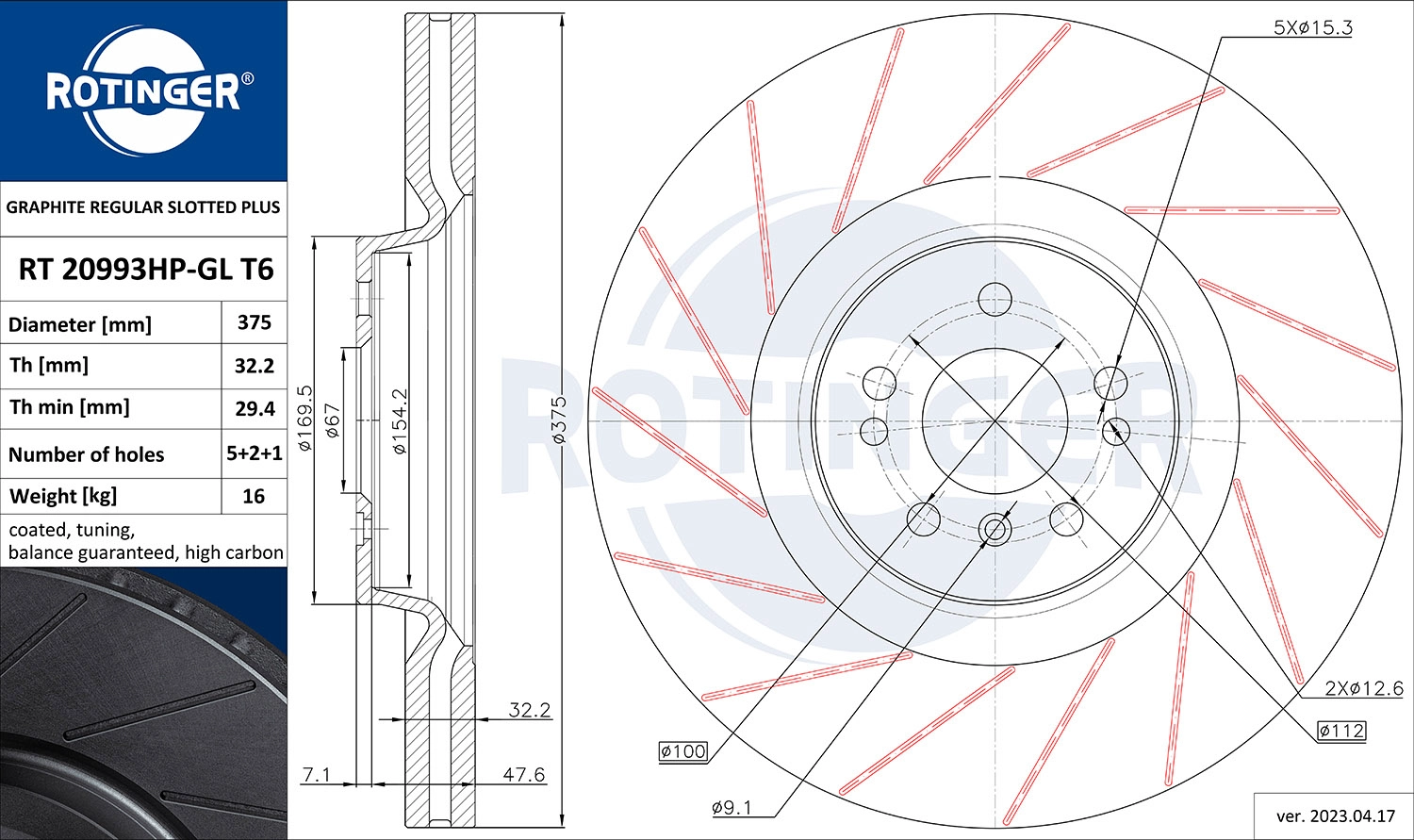 Brake Disc (RT 20993HP-GL T6)