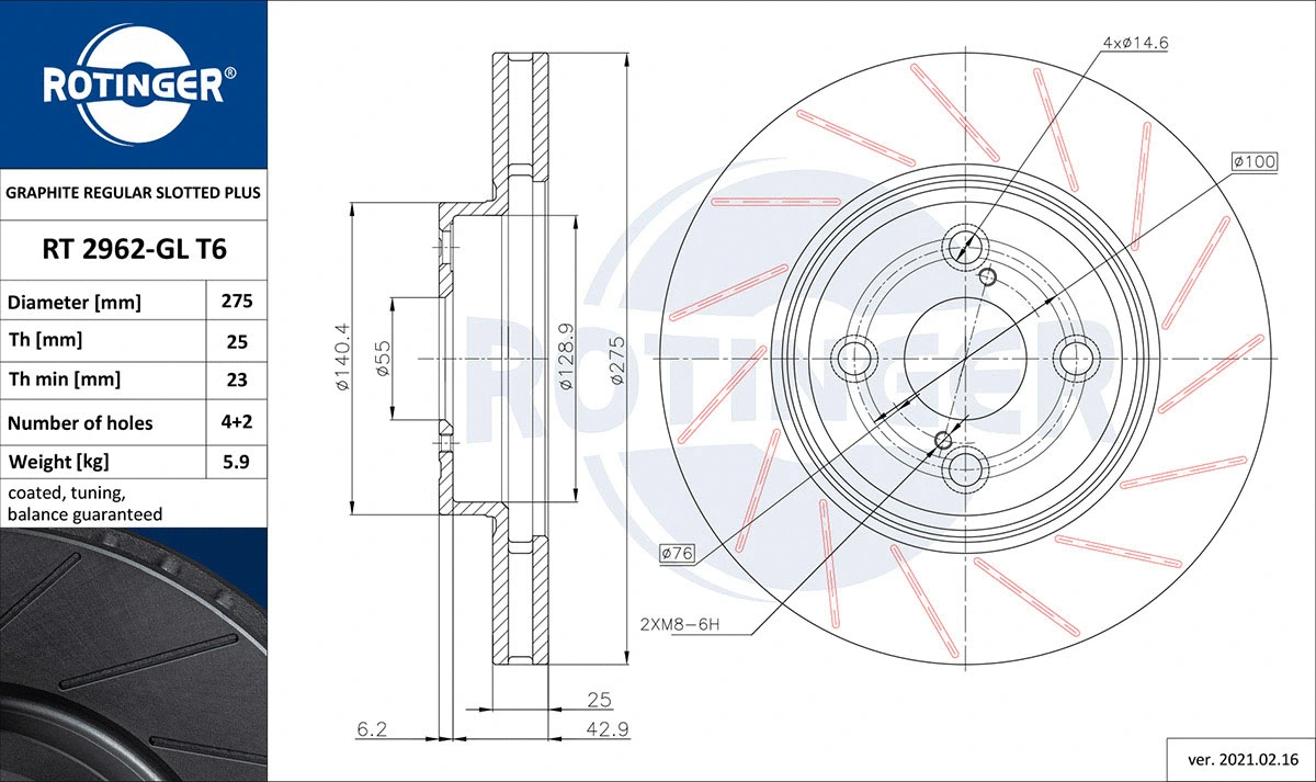 Brake Disc (RT 2962-GL T6)