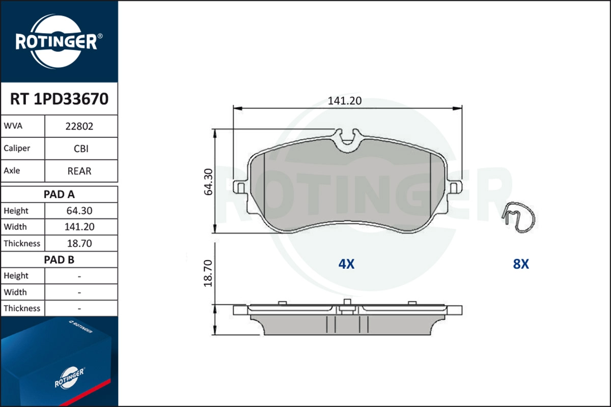 Brake Pad Set, disc brake (RT 1PD33670)