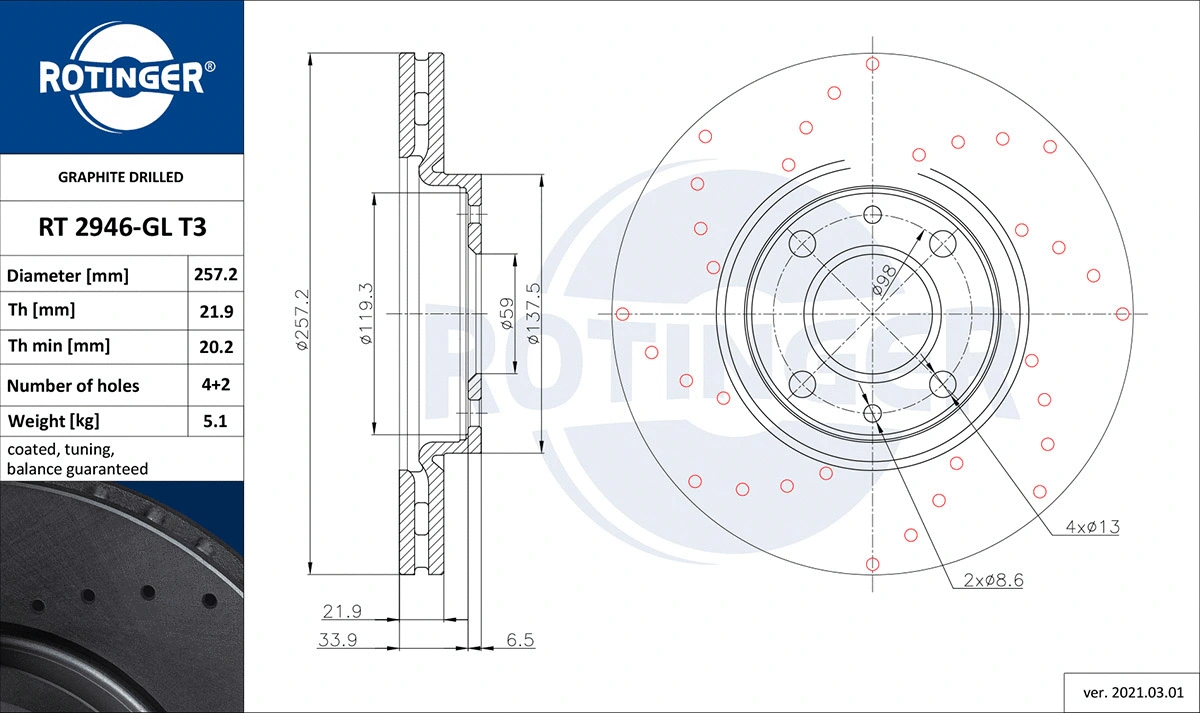 Brake Disc (RT 2946-GL T3)