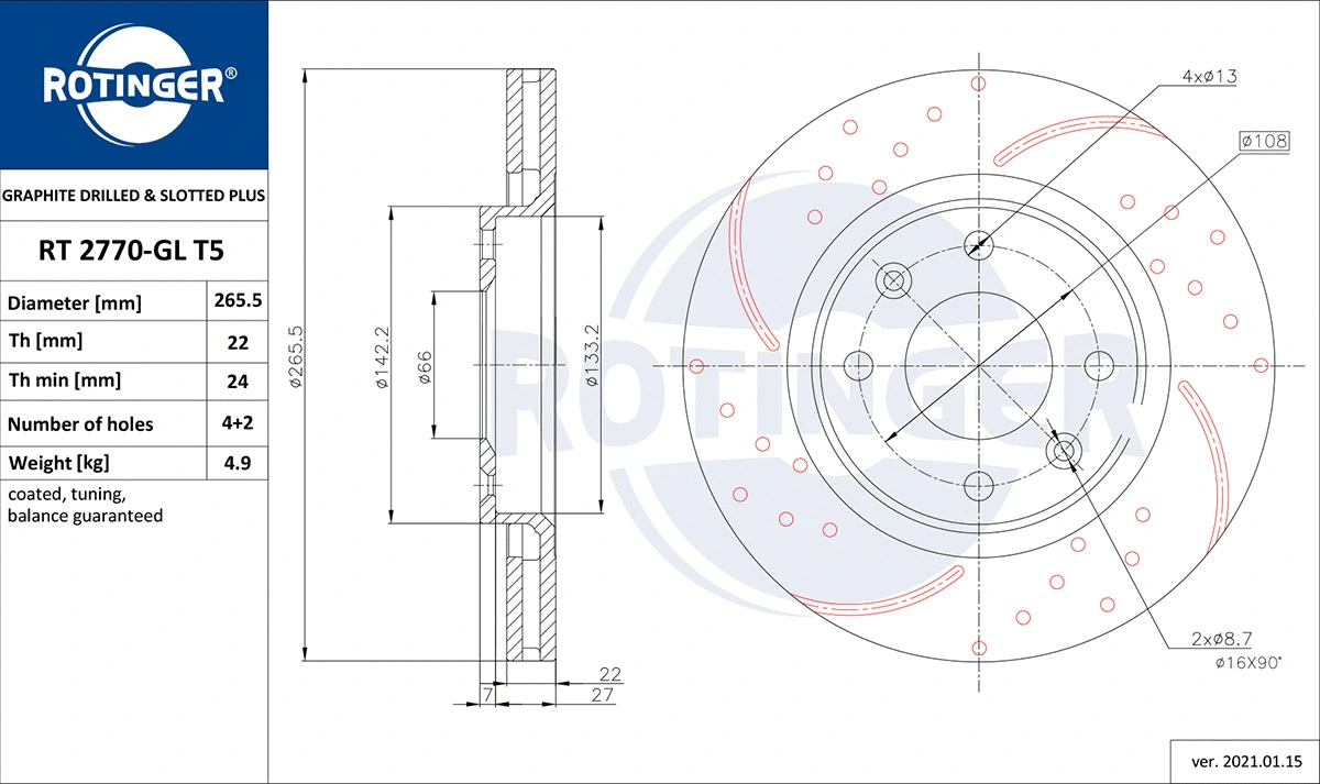 Brake Disc (RT 2770-GL T5)