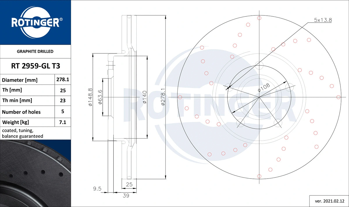 Brake Disc (RT 2959-GL T3)