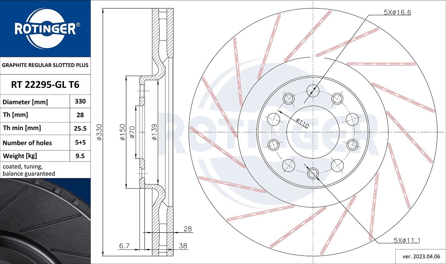 Brake Disc (RT 22295-GL T6)