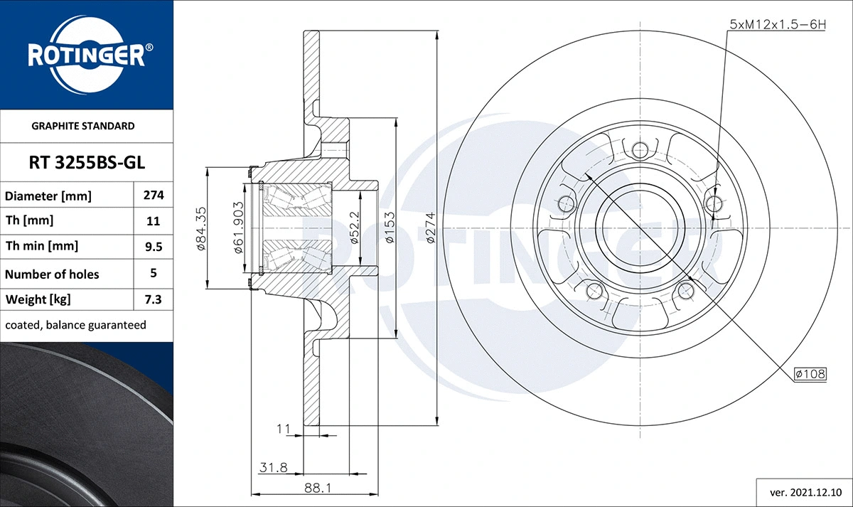 Brake Disc (RT 3255BS-GL)