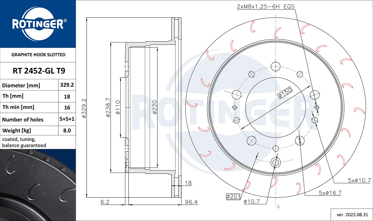 Brake Disc (RT 2452-GL T9)
