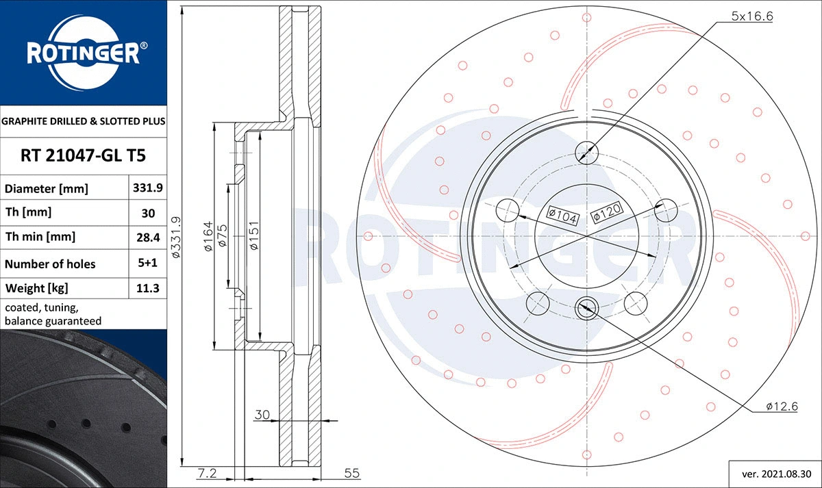 Brake Disc (RT 21047-GL T5)