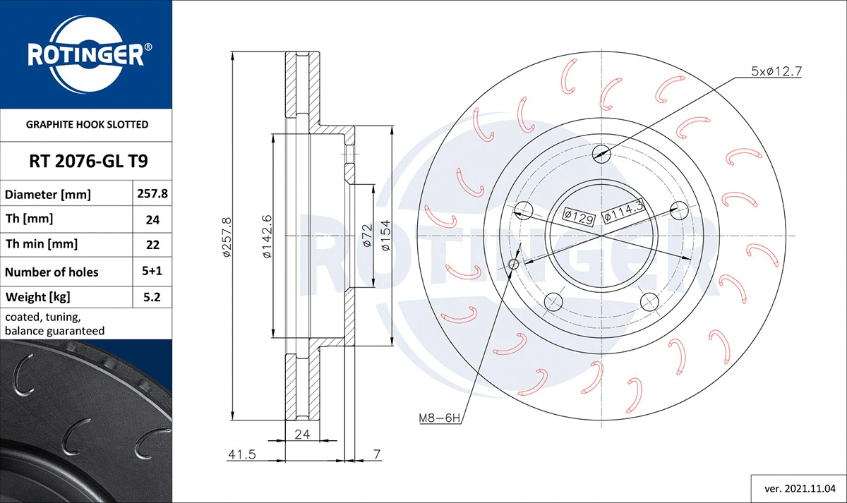 Brake Disc (RT 2076-GL T9)