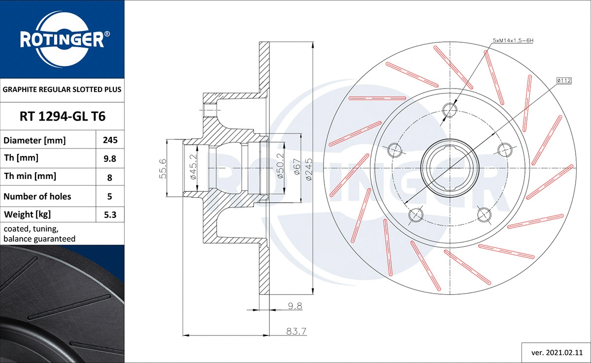 Brake Disc (RT 1294-GL T6)