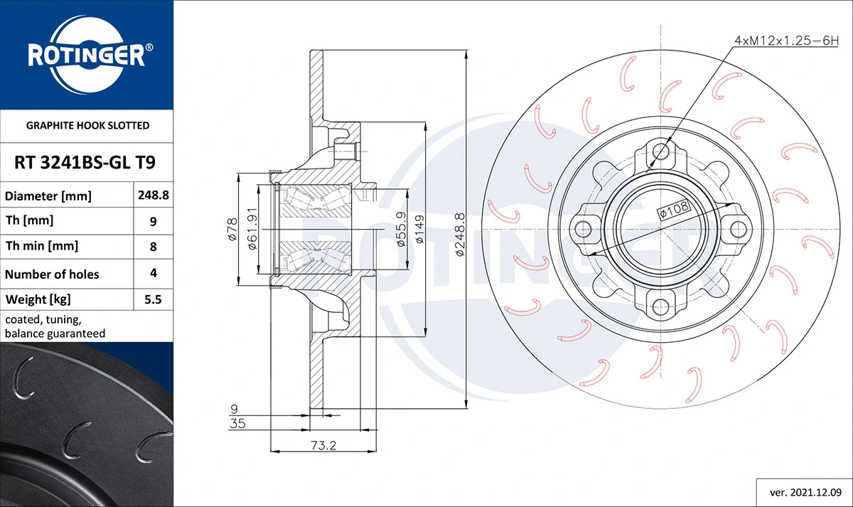 Brake Disc (RT 3241BS-GL T9)