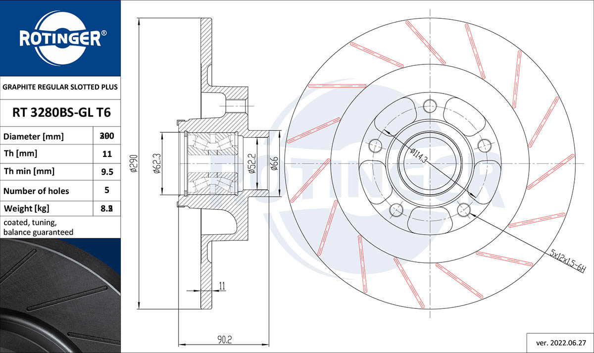 Brake Disc (RT 3284BS-GL T6)