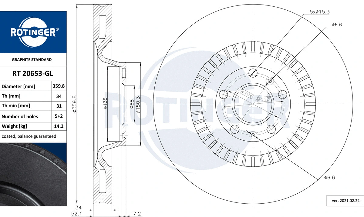 Brake Disc (RT 20653-GL)