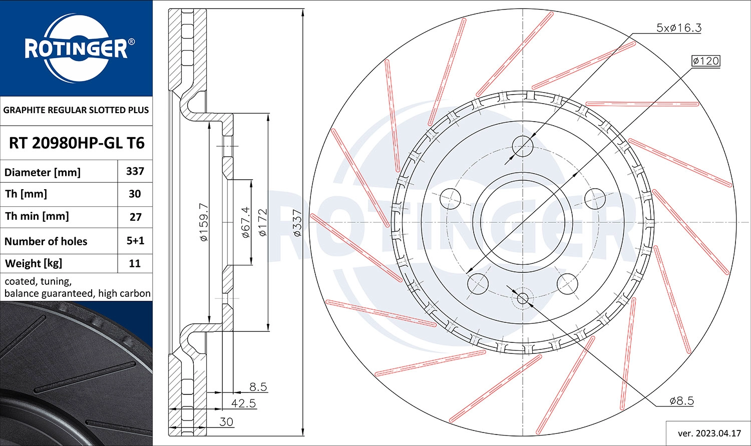 Brake Disc (RT 20980HP-GL T6)
