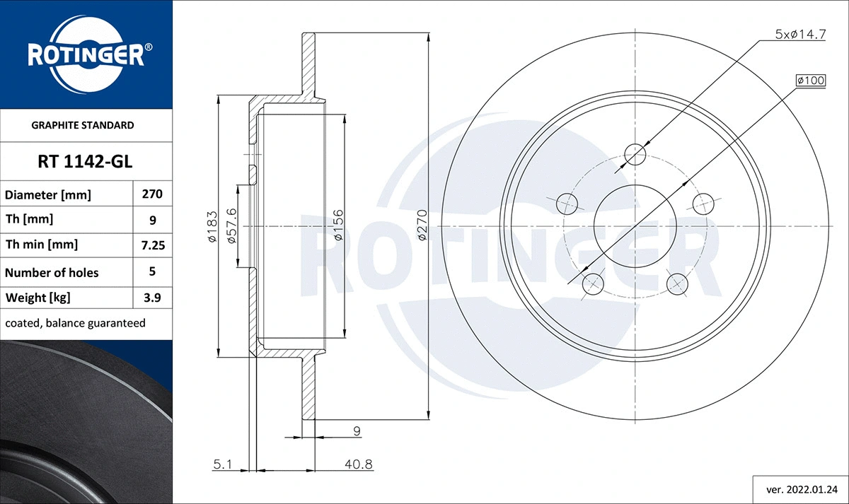 Brake Disc (RT 1142-GL)