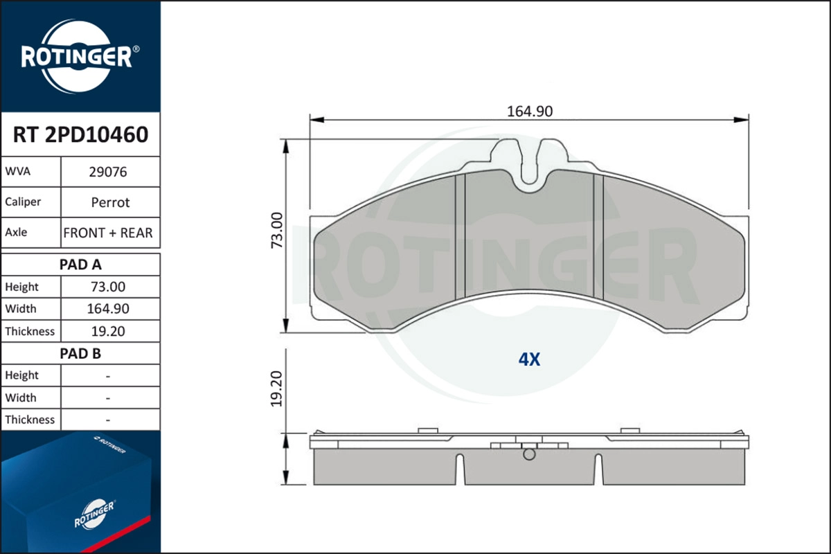 Brake Pad Set, disc brake (RT 2PD10460)