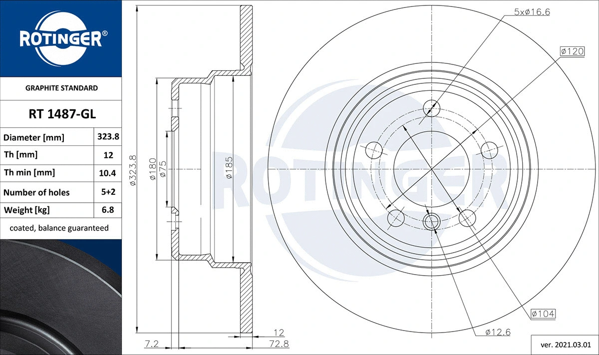 Brake Disc (RT 1487-GL)
