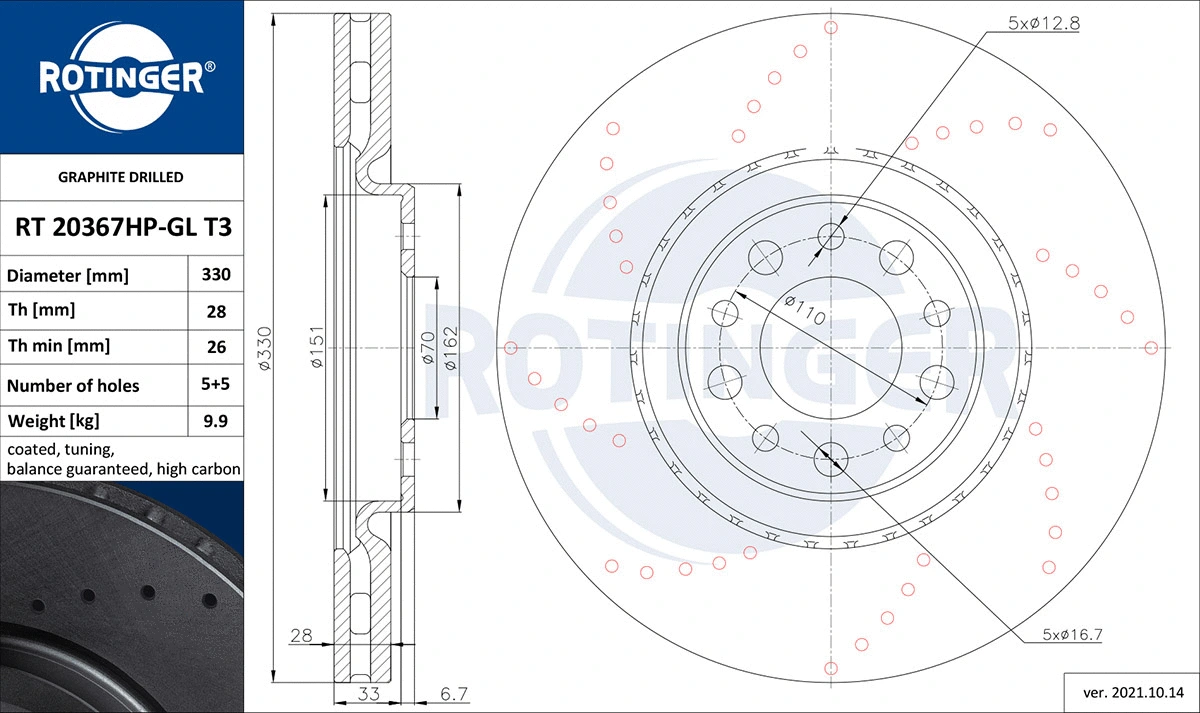Brake Disc (RT 20367HP-GL T3)