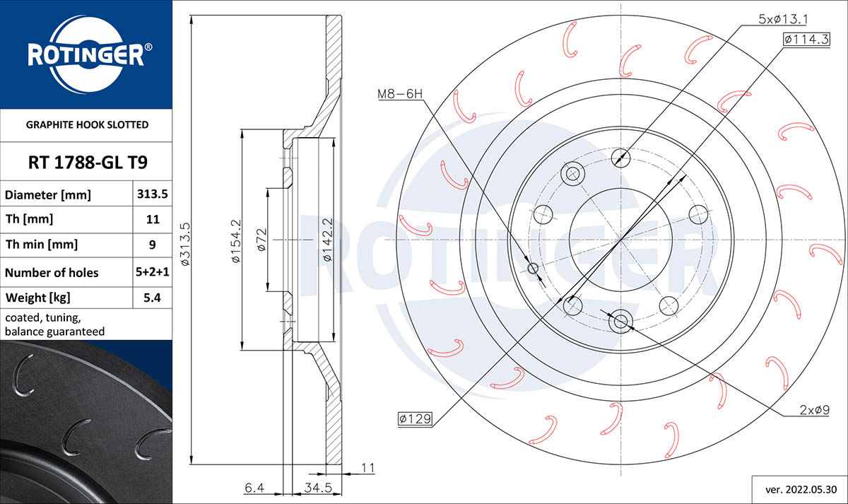 Brake Disc (RT 1788-GL T9)