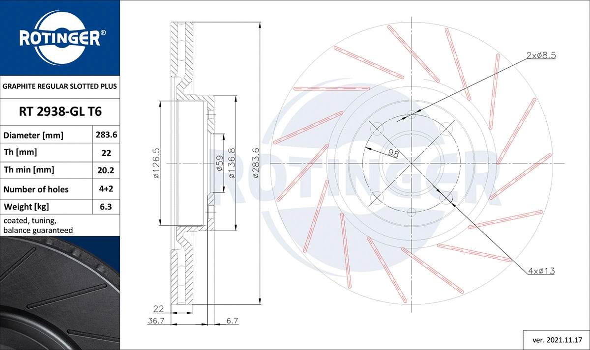 Brake Disc (RT 2938-GL T6)
