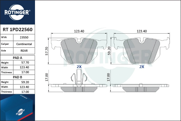 Brake Pad Set, disc brake (RT 1PD22560)