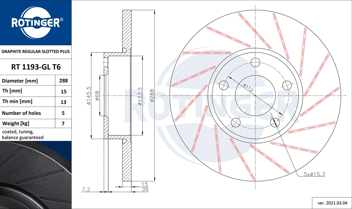 Brake Disc (RT 1193-GL T6)