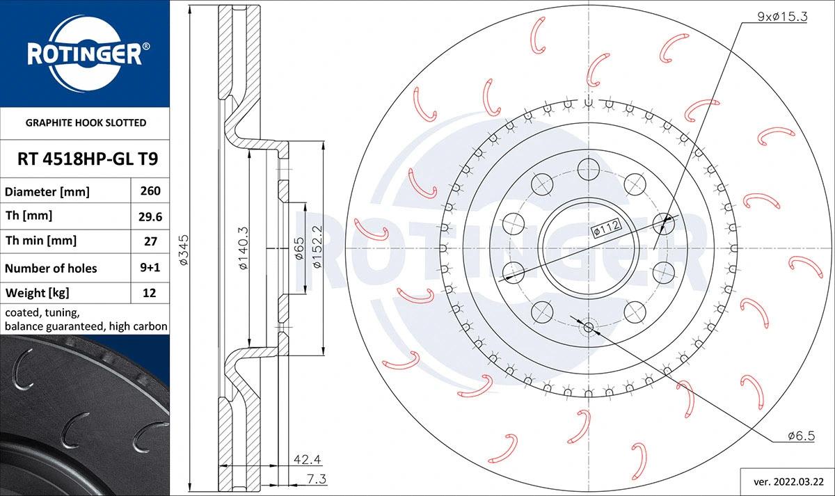 Brake Disc (RT 4518HP-GL T9)