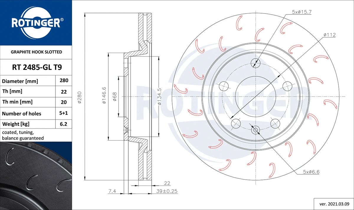 Brake Disc (RT 2485-GL T9)