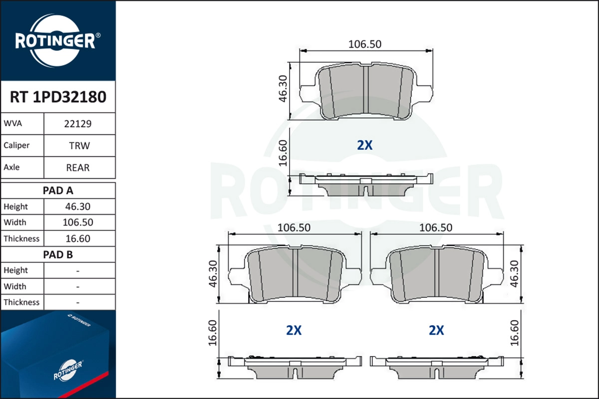 Brake Pad Set, disc brake (RT 1PD32180)
