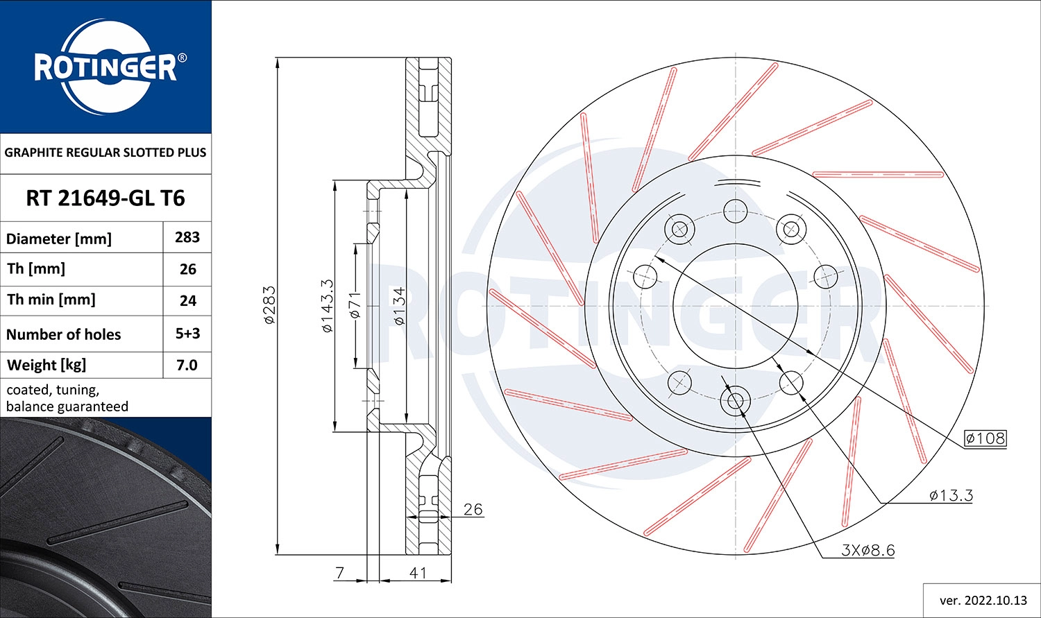 Brake Disc (RT 21649-GL T6)