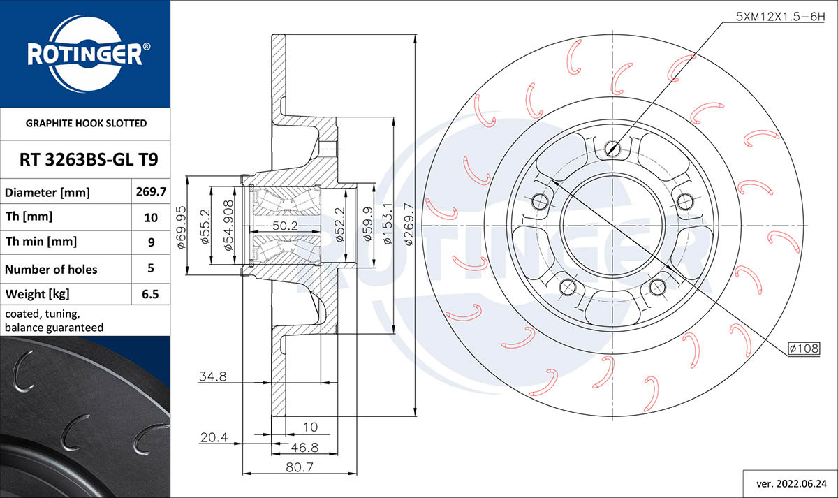 Brake Disc (RT 3263BS-GL T9)