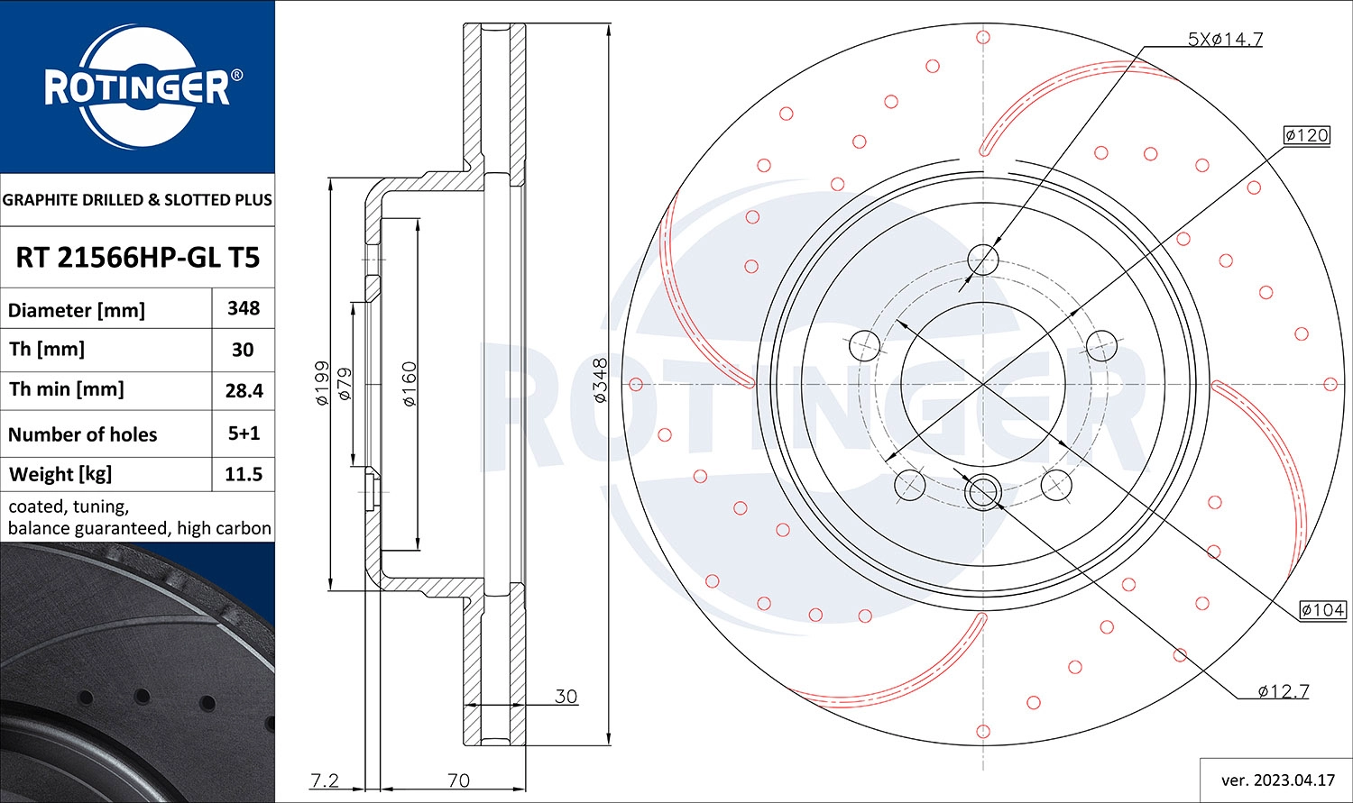 Brake Disc (RT 21566HP-GL T5)