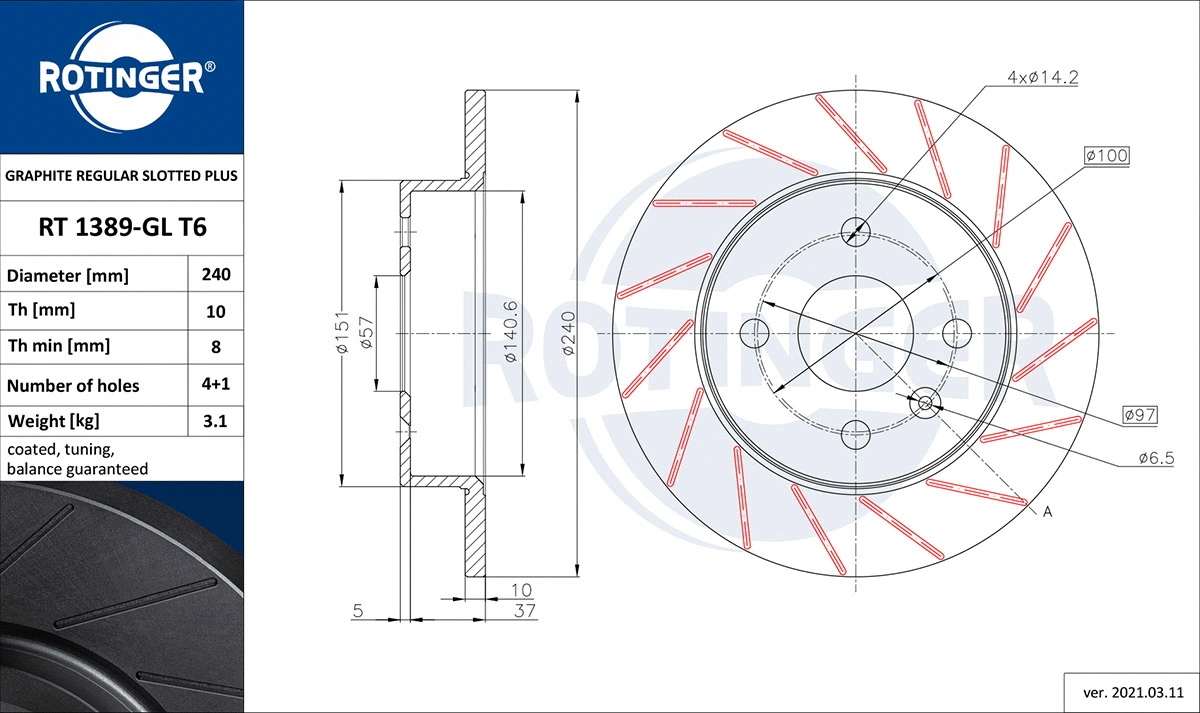 Brake Disc (RT 1389-GL T6)