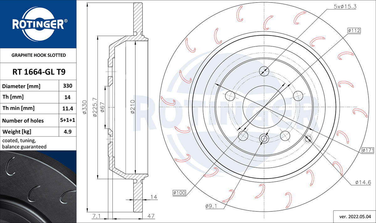 Brake Disc (RT 1664-GL T9)