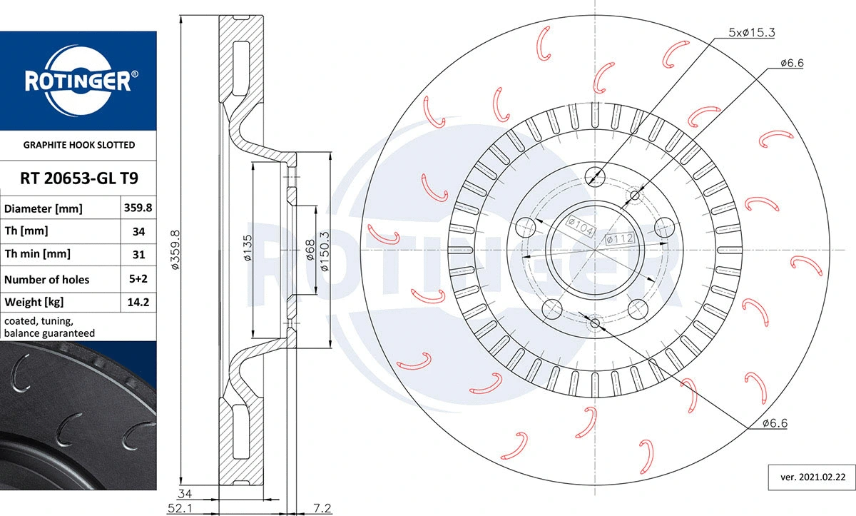 Brake Disc (RT 20653-GL T9)