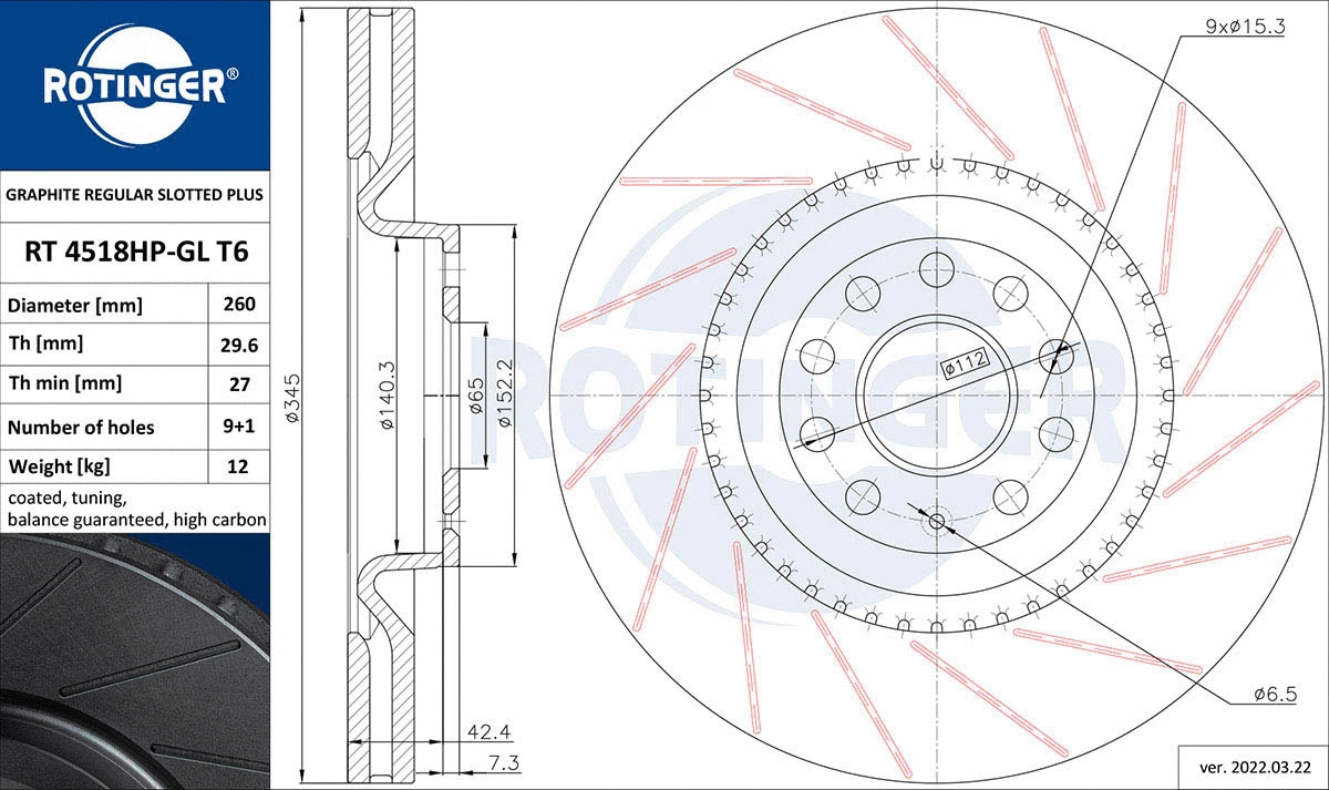 Brake Disc (RT 4518HP-GL T6)