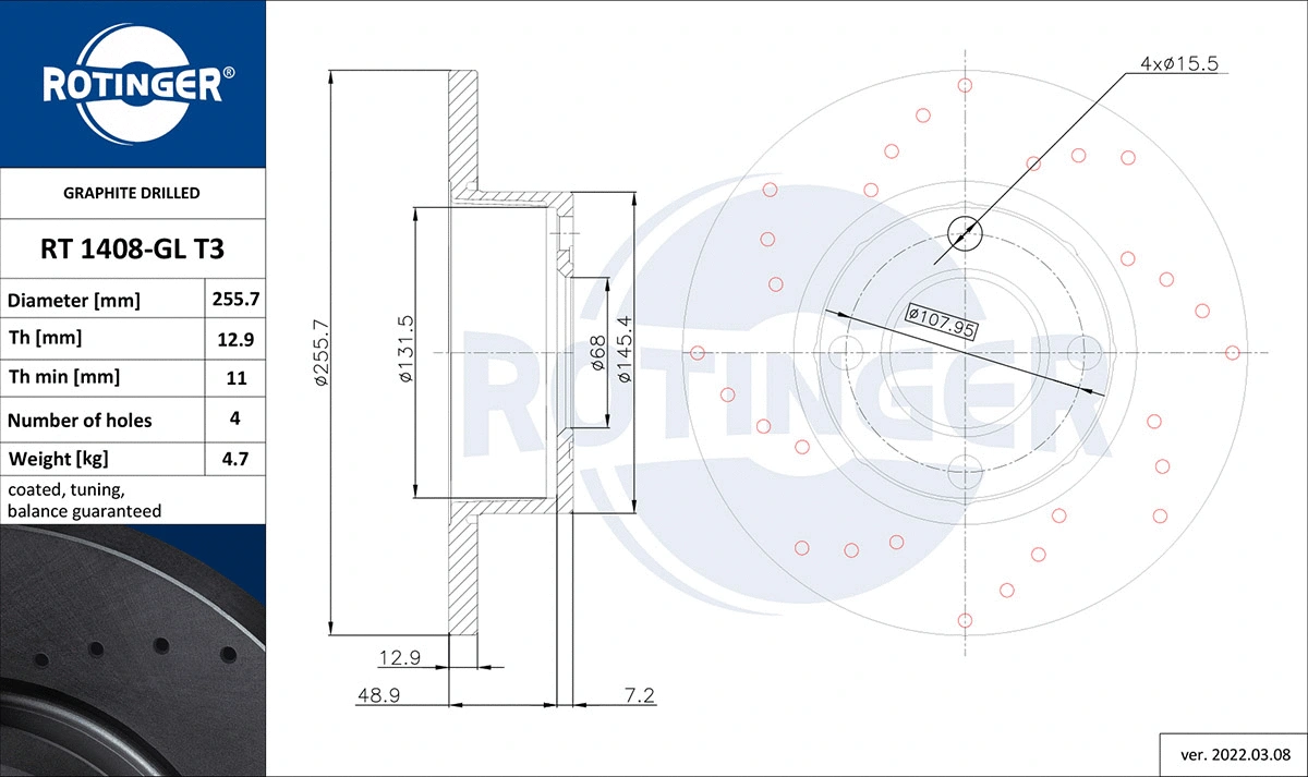 Brake Disc (RT 1408-GL T3)
