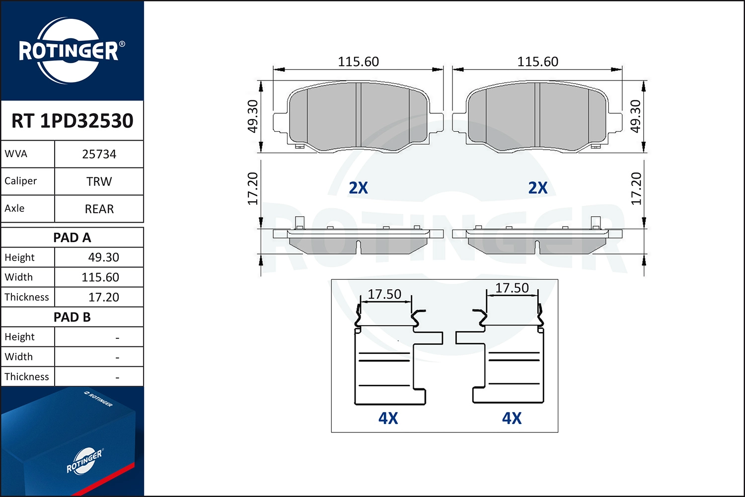 Brake Pad Set, disc brake (RT 1PD32530)