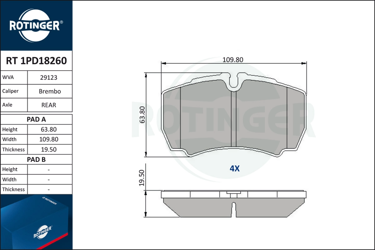 Brake Pad Set, disc brake (RT 1PD18260)