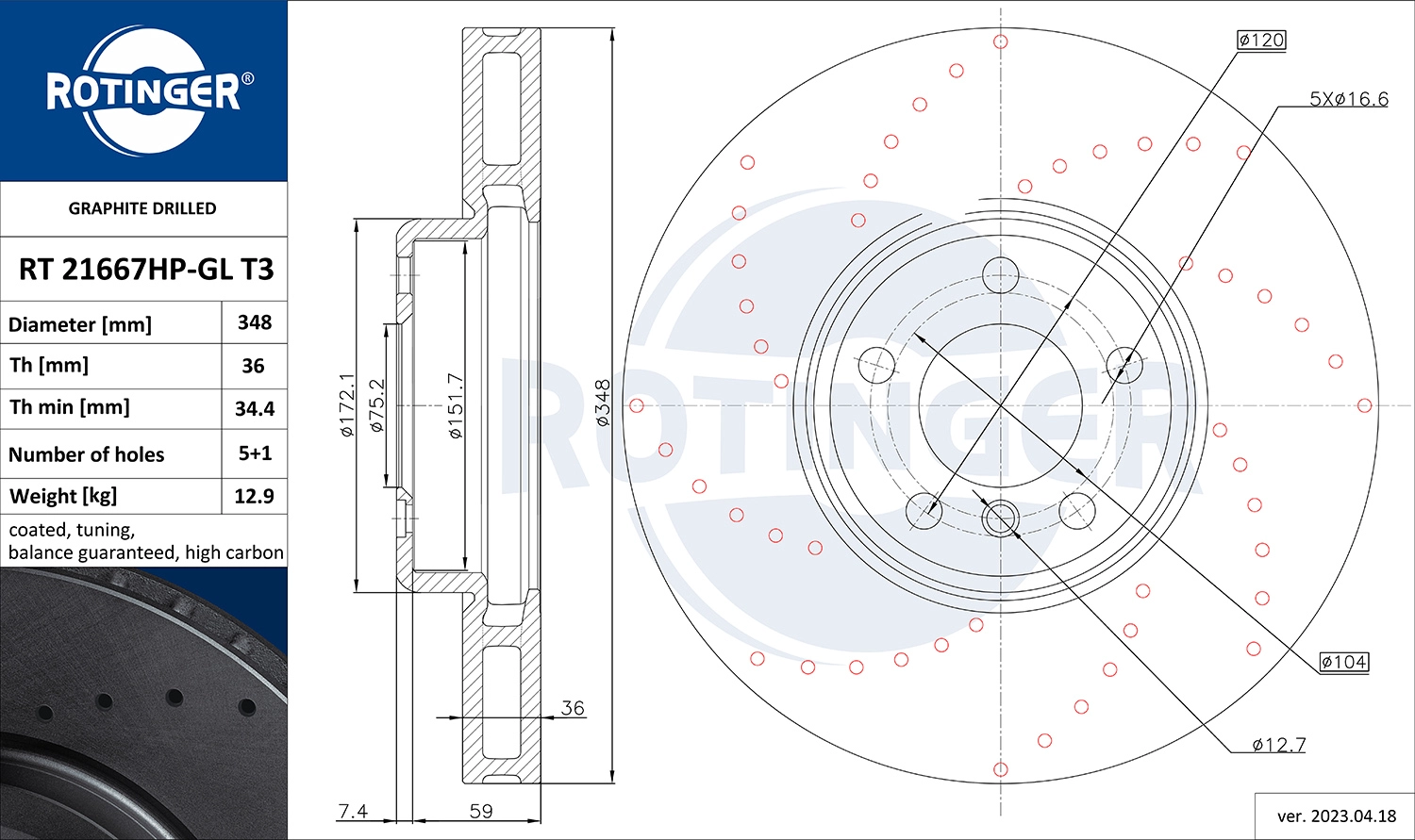 Brake Disc (RT 21667HP-GL T3)