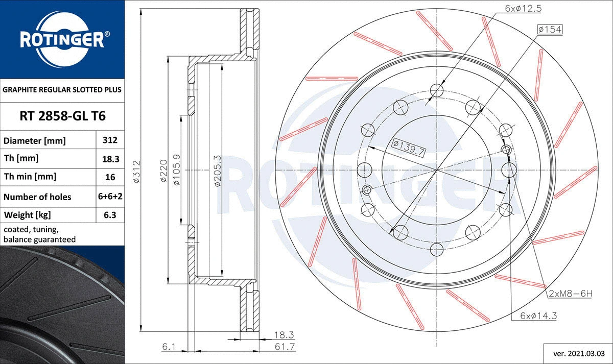 Brake Disc (RT 2858-GL T6)