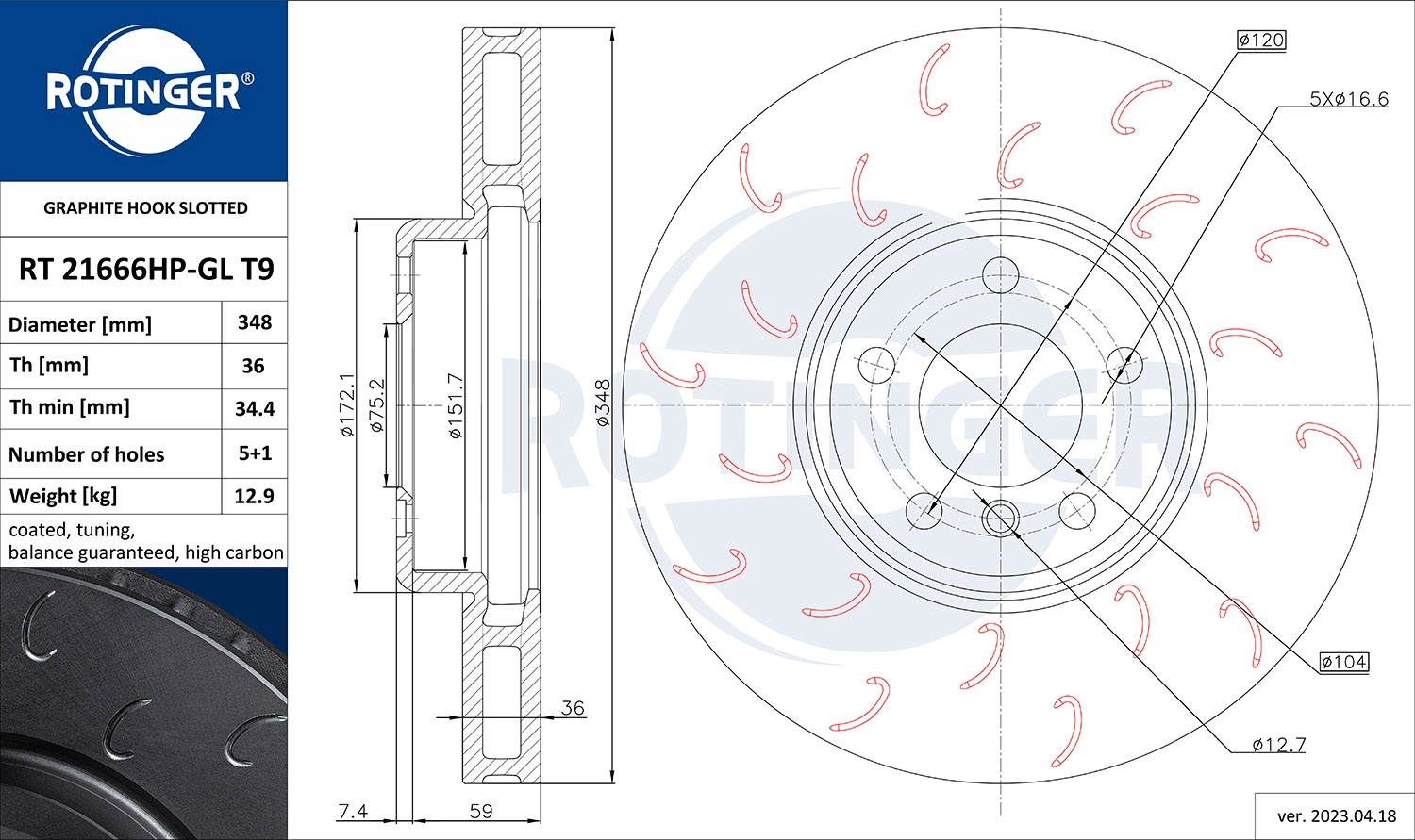 Brake Disc (RT 21666HP-GL T9)