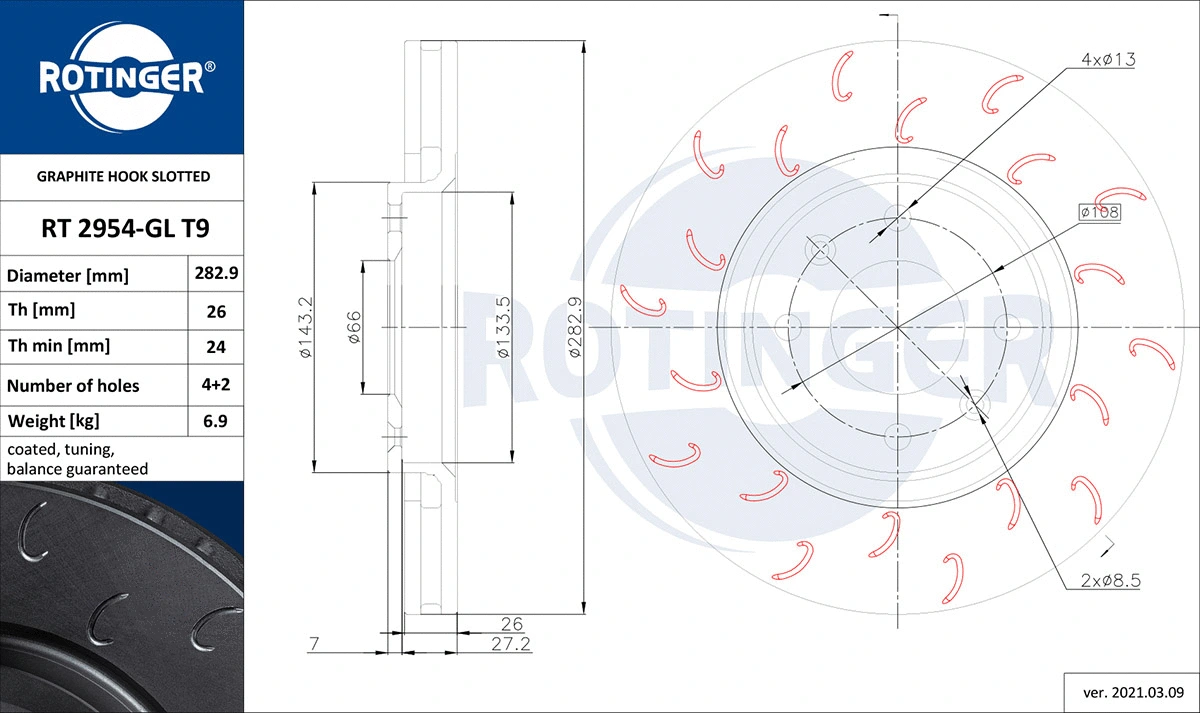 Brake Disc (RT 2954-GL T9)