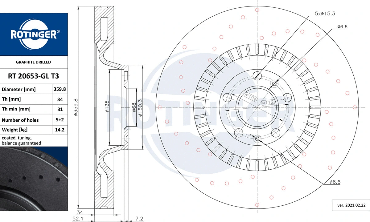 Brake Disc (RT 20653-GL T3)